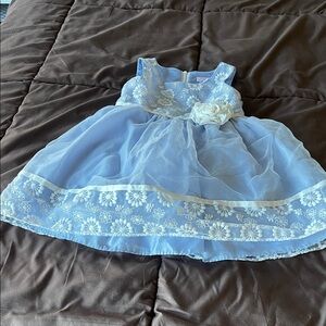 Youngland Light Blue Dress with White Embroidery